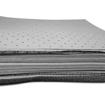 伏兴 灰色吸液棉吸油棉 化学品吸附棉片危险液体棉工业吸油毡吸酸棉 灰色40cm*50cm*3mm 100片/箱