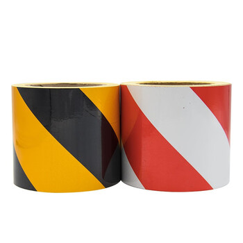 冰禹 BYlj-277 高亮光警示胶带 夜间交通安全警示PET反光膜反光条车贴 白色5cm*23m