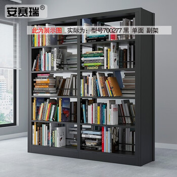 安赛瑞 钢制储物柜 存储展示架 钢制单面双面存储架 单面5层副架 黑色 700277