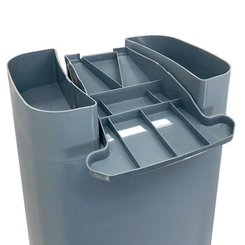 益美得 DJ-50办公室脚踏垃圾桶大号商用酒店宾馆脚踩式灰色垃圾桶 脚踏50L灰色