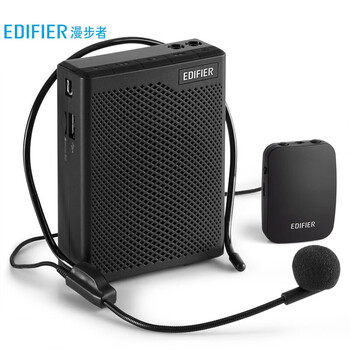漫步者 （EDIFIER） MF5 无线版便携数码扩音器 小蜜蜂大功率教学专用教师导游扩音器 插卡播放器 黑色