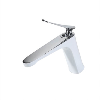 SBTOOR 卫浴冷热龙头 洗脸盆水龙头 洗手池台盆面盆 长咀单孔龙头 白铬色（定制）