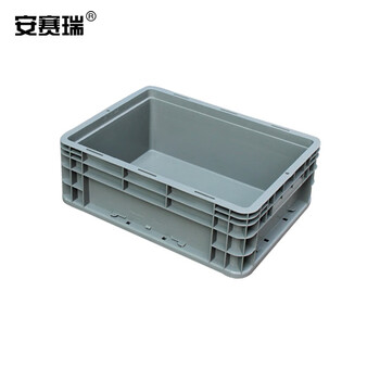 安赛瑞 EU物流周转箱 加厚欧标汽配物流箱 收纳箱整理储物箱零件盒 400×300×147mm 灰色 16400