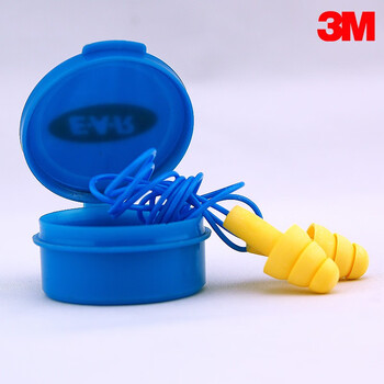 3M 340-4002 50付/盒防噪音游泳可清洗工厂工业降噪硅胶带线圣诞树隔音耳塞