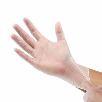 兰诗 PC2004一次性手套透明耐用手套防水防油污手套非乳胶无粉PVC手套 100只/盒XL码