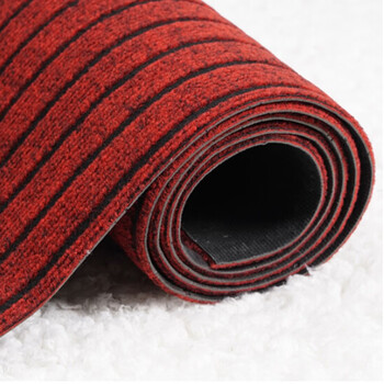 3G 七条纹除尘 刮泥吸水地垫 底部PVC地垫 黑红色 厚5mm*长15m*宽1.2m 企业定制