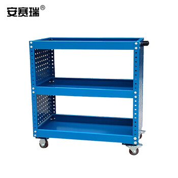 安赛瑞 带侧板工具手推车 汽修维修工具车 多功能维修移动车 工具架子层 含侧板 800×400×950mm 28639