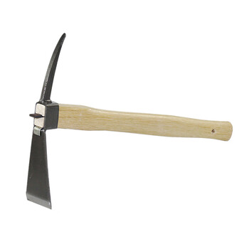 兰诗（LAUTEE）WY4082 木柄小锄头园艺工具除草耙子 加厚全钢四齿耙