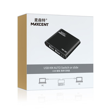 麦森特(MAXCENT) KVM切换器2口 USB键盘鼠标共享跨屏穿越滑屏器 二进二出 AE-22