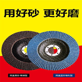 蓝凤凰 125*22 百叶轮打磨片 不锈钢磨光片大角磨机砂纸磨片百叶片抛光片 125蓝砂 【20片】