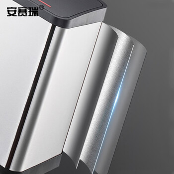 安赛瑞 不锈钢分类脚踏式垃圾桶 9L×3 酒店办公干湿垃圾分类桶 学校商场电梯口室内外连体分类垃圾箱 700180