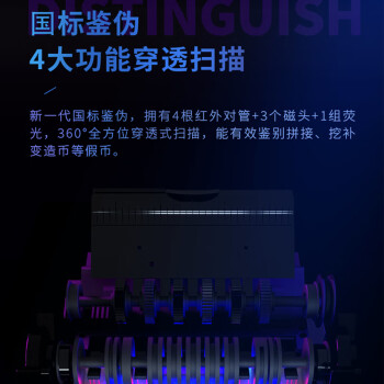 得力（deli）点钞机 验钞点钞机小型便携验钞支持新版人民币 银行专用收银商用数钱机双屏C类技术升级92606S