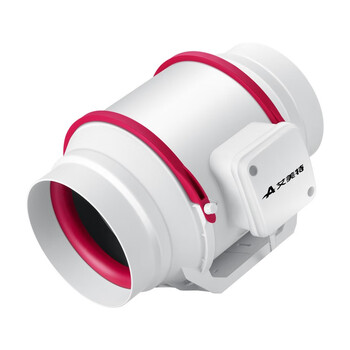 艾美特4寸管道风机开孔100*100mm排气扇斜流增压油烟蒸汽排风扇商用级大风量强力换气扇抽风机DPT10-20A