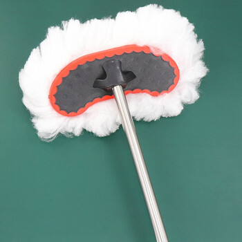 赫思迪格 JG-174 洗车拖把 牛奶丝长柄软毛洗车刷 车用除尘掸子 刷车工具 95cm