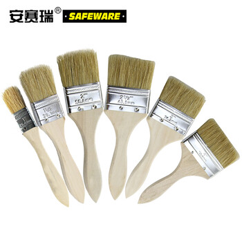 安赛瑞 木质油漆刷 毛刷 排笔刷 扫灰刷 油刷 5寸 毛长：46mm（20把装）460098