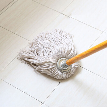 庄太太【蓝白30cm木杆】木杆棉线大堂老式墩布尘推拖布工厂物业吸水拖把
