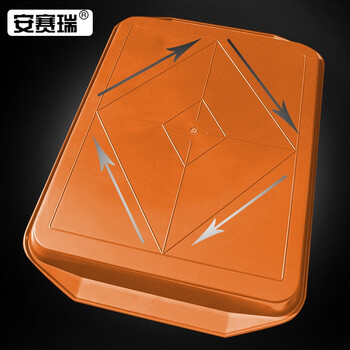 安赛瑞 塑料存储托盘 长方形餐具托盘 (10个装）商用餐厅食堂酒店存储盘 送餐托盘 橘色带耳 26756