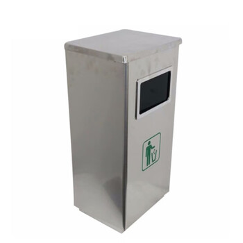 科力邦（Kelibang)  不锈钢垃圾桶 长方形金属垃圾桶镀锌内桶大厅立式果皮箱可定制贵宾桶 本色 KB1325
