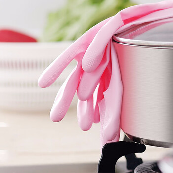 庄太太【S薄款不加绒】厨房清洁洗衣洗碗防水胶皮硅胶pvc手套