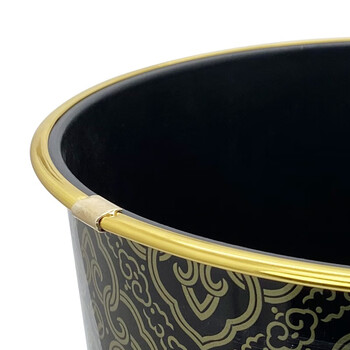 益美得 FW-1022 黑色印花垃圾桶圆形无盖 办公室卫生间纸篓 颜色随机