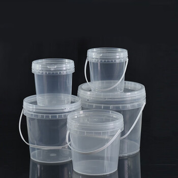 冰禹 BY-5052 透明水桶塑料桶 密封打包桶 包装桶涂料桶 5L透明（配透明盖子）