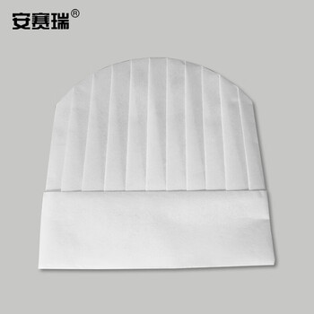 安赛瑞 一次性无纺布中圆厨师帽 加厚无纺布高帽 工厂厨房烘焙 50顶装 39970