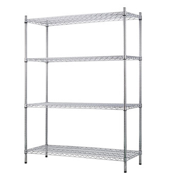 川井（WELLAND）工业镀铬货架 置物架 仓储重型四层架  储物架 碳钢镀铬收纳架子 25mm管径60*35*150cm