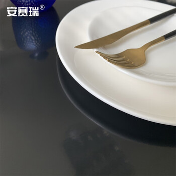 安赛瑞 PVC桌布 不透明黑色磨砂PVC软玻璃桌布 120×90cm 防油防水长方形塑料台布 圆角 710144