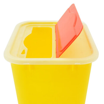 益美得 DJF-08黄色利器盒锐器盒医院诊所用废物针头收纳桶小号垃圾桶 方形8L