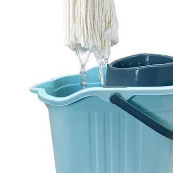 兰诗 FH-2009不锈钢伸缩拧水拖把吸水墩布拖布 伸缩拖把1套+带轮拖把桶（颜色随机）