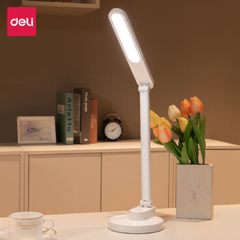 得力（deli）LED小夜灯台灯 无极调光 简约折叠便携灯 可充电1200mAh 4300B