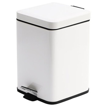 兰诗（LAUTEE）LK1023 脚踏垃圾桶大号方形卫生间垃圾桶办公室纸篓 金属烤漆蓝色12L