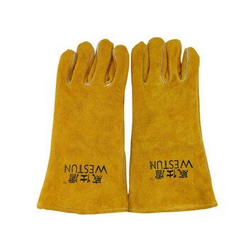 威仕盾（WESTUN）G-0393 35CM牛二层皮防火线电焊手套 金黄色 XL码 1副