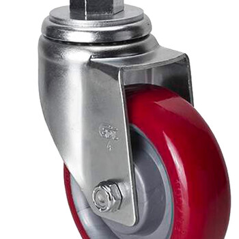 安赛瑞 丝杆万向脚轮 4英寸中型TPU低噪音轮 承重150KG滑轮滚轮 易得力定制 16228