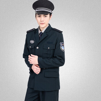 谋福CNMF629新式保安服春秋套装物业安保执勤制服西服工作制服【 (墨绿色西装款+送全套配件)  180】