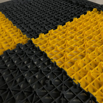 爱柯布洛 疏水格栅加固网格塑料拼接地垫pvc地漏排水垫钻石纹40×40cm×3片灰色定制