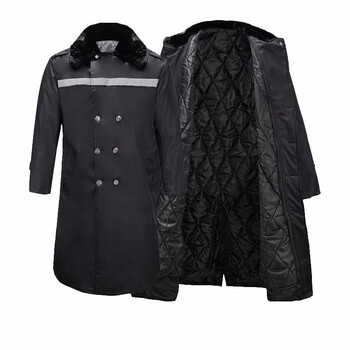 者也 冬季加长款防寒服保暖防水防风劳保棉衣棉袄男冬 保安大衣勤务棉大衣（内胆可拆卸） 丝棉内胆+反光条