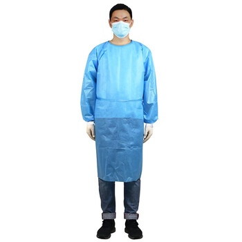 者也（ZYE）一次性加厚无纺布隔离衣防飞沫反穿衣实验室车间防护服防尘净化服无尘服 【蓝色】独立包装