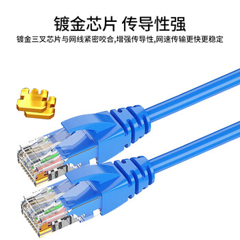 ABLEMEN CAT6类网线 超六类数字网络成品线 非屏蔽8芯双绞线 1米