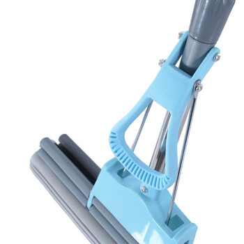 卫洋 WYS073  海绵拖把大号38cm 可伸缩双滚轮式懒人免手洗挤水吸水胶棉拖把 颜色随机