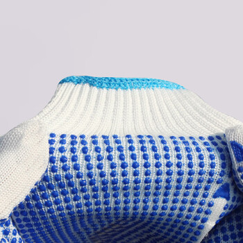 谋福CNMF劳保手套防滑点胶手套加厚耐磨点珠手套工作手套（高密度点珠手套蓝色 12副装）975