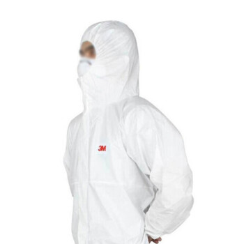 3M  4545防护服 白色带帽连体防静电防尘喷漆液体防喷溅机械维修清洁 L码1件
