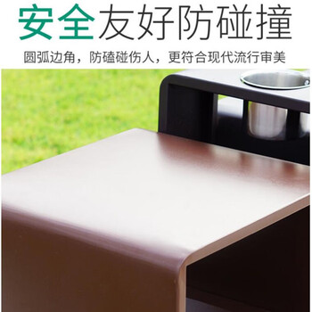 迪恩斯（DEANS）户外垃圾桶市政 垃圾分类两分类环保室外小区街道公园广场商用大号果皮箱垃圾箱 咖啡色镀锌板