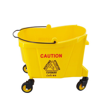 益美得 商用酒店大号单桶榨水车拖把墩布下压式挤水桶清洁车保洁桶 单桶24L