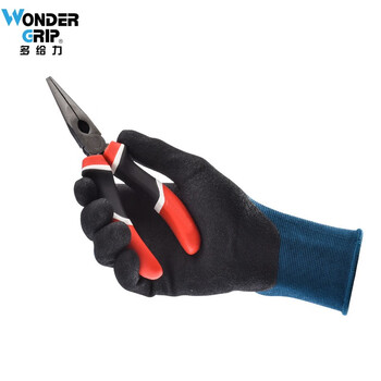多给力（WonderGrip）18针莱卡耐磨透气零配件精细作业劳保触屏手套工作WG185710#XL 12双 定做