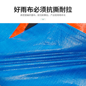 趣行 户外防雨布 货车篷布PE双面覆膜雨棚布防水油布 塑料布装修防尘遮阳隔热苫布 10*20米 蓝橘色