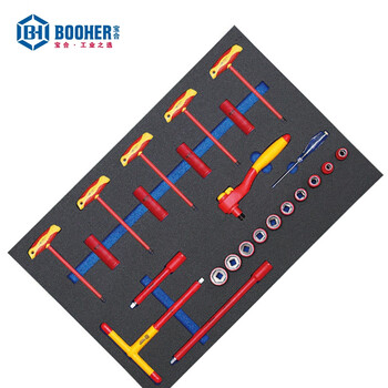 宝合(BOOHER)24件10mm系列VDE绝缘套筒及T柄扳手工具组套 0200617 