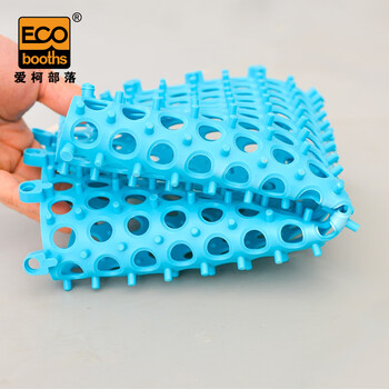 爱柯部落 浴室防滑垫 自由拼接疏水地垫脚垫30×30cm（16片）酒店卫生间淋浴房镂空隔水门垫碧波蓝定制110040