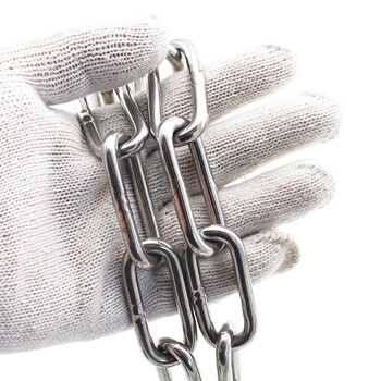 者也 304不锈钢链条铁链条宠物狗铁环链起重链打包链护栏秋千铁链吊晾衣链 5MM*1米