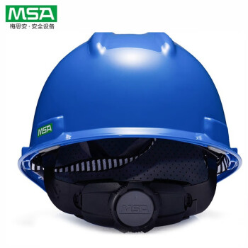 梅思安（MSA）10172905  V-GardPE标准型安全帽 蓝色PE帽壳 超爱戴帽衬针织布吸汗带 D型下颏带  1顶 定做